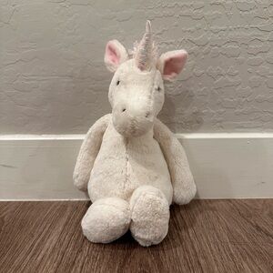 Jellycat Plush Bashful Unicorn Cream Pink 12" Soft Stuffed Animal Shimmer Horn
